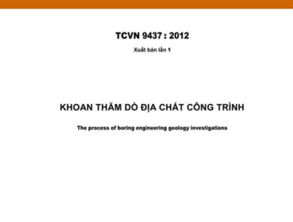 TCVN 9437:2012 - Khoan kháo sát địa chất công trình